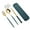 Green Gold 3pcs, variant on Grandest Birch Flatware Kit Korean Style Dust-proof Stainless Steel Chopsticks Fork Spoon Dinner Set for Daily Use Rust-free Porta