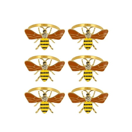 

6PCS Design Metal Napkin Ring Towel Buckle Bee Napkin Holder Wedding Party Holiday Hotel Table Decoration