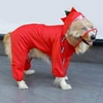 thumbnail image 6 of Warm Dogs Raincoat Waterproof & Quick-Drying Puppy Rain Coat with Hood and Leash Hole Cute Hooded Rain Poncho Gear Clothes for Small Medium Large Dogs (Red,5XL), 6 of 9