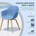 thumbnail image 4 of Grand Patio Blue Whale Dining Chair Set of 2, Aluminum Frame, Wood Grain Legs, Modern Design, Blue., 4 of 7