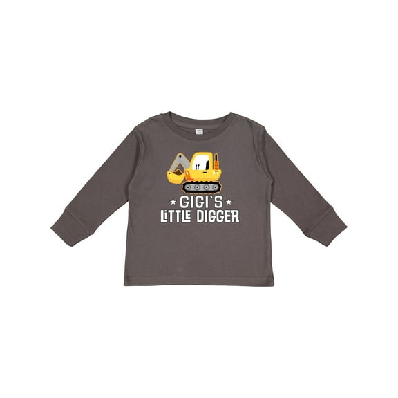 Inktastic Gigi Little Digger Construction Truck Boys Long Sleeve Toddler T-Shirt