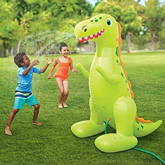 Play Day Large Dinosaur Character Inflatable Sprinkler Pool Game, Ages 3 & Up, Unisex
