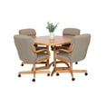 thumbnail image 3 of Caster Chair Company 5-Piece 42x42 Caster Dining Set Wood Edge Laminate Table Top & Pewter Chairs, 3 of 14