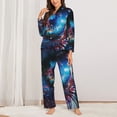 thumbnail image 2 of Pofeuu Modern Colorful Eyes Print Womens Pajamas Set Long Sleeve Sleepwear Button Down Nightwear Soft Pj Lounge Sets Button Down Pajamas Women-Medium, 2 of 7