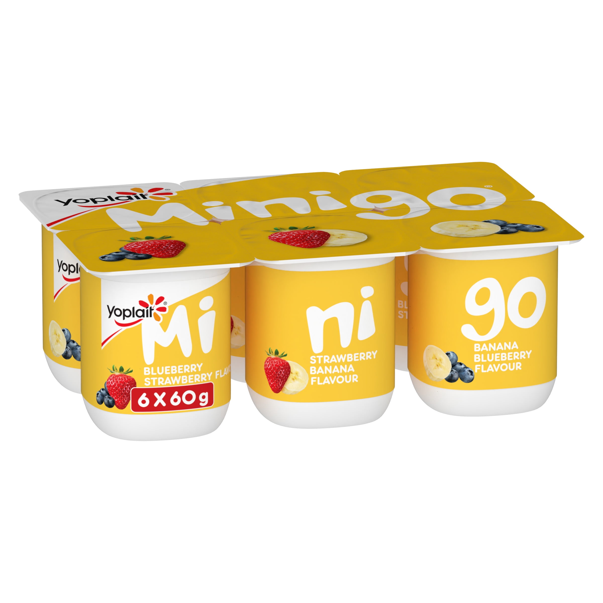 Yop 3% Minigo Duo, Variety Pack, Kids Snack, 6x60 g