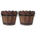 thumbnail image 2 of 2Pcs Barrel Shaped Planter Pot with Wave Edge for Plant Enthusiasts 4.72X4.72X3.93in, 2 of 8