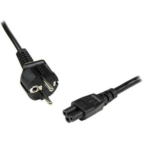 StarTech PXTNB3SEU2M 2 m 3 Prong Laptop Power Cord - Schuko CEE7 to C5 Clover Leaf Power Cable Lead