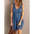 thumbnail image 1 of Vestido corto sin mangas con escote en V, vestido corto para mujer, vestido con escote en V para mujer, vestido sin mangas con escote en V, salida de alta intensidad, 1 of 4