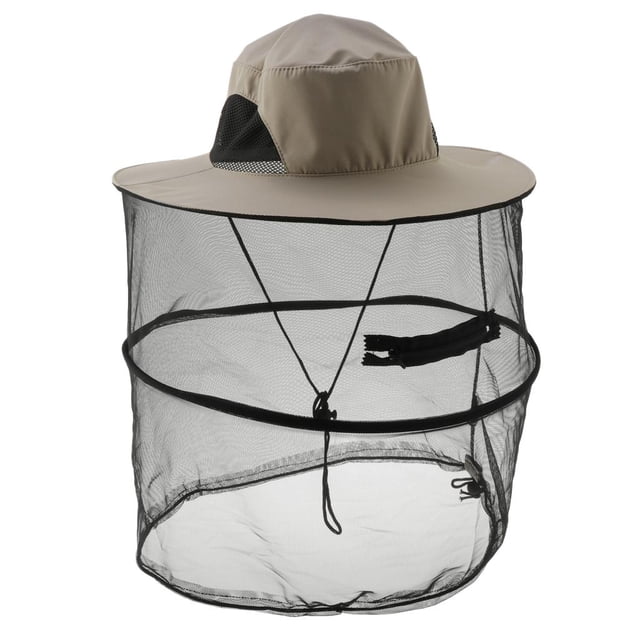 Sombrero de máscara antis para exteriores con protección facial de malla de red para la cabeza, pesca mi Cola Sombrero al aire libre del cubo de la pesca