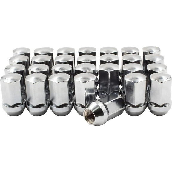 32 Chrome OEM Factory Lug Nuts Compatible with 2013 & Newer Ram 2500 3500 HD Trucks 14x1.5