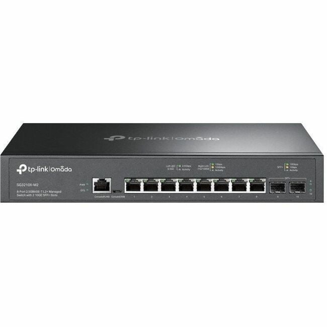 TP-Link Omada 8-Port 2.5G L2+ Managed Switch - 8 Ports - Manageable - 2.5 Gigabit Ethernet, 10 Gigabit Ethernet - 2.5GBase-T, 10GBase-X - 2 Layer Supported - 15 W Power Consumption - Twisted Pair, ...