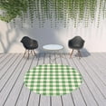 thumbnail image 5 of 8' Round Green Round Geometric Stain Resistant Indoor Outdoor Area Rug, 5 of 5
