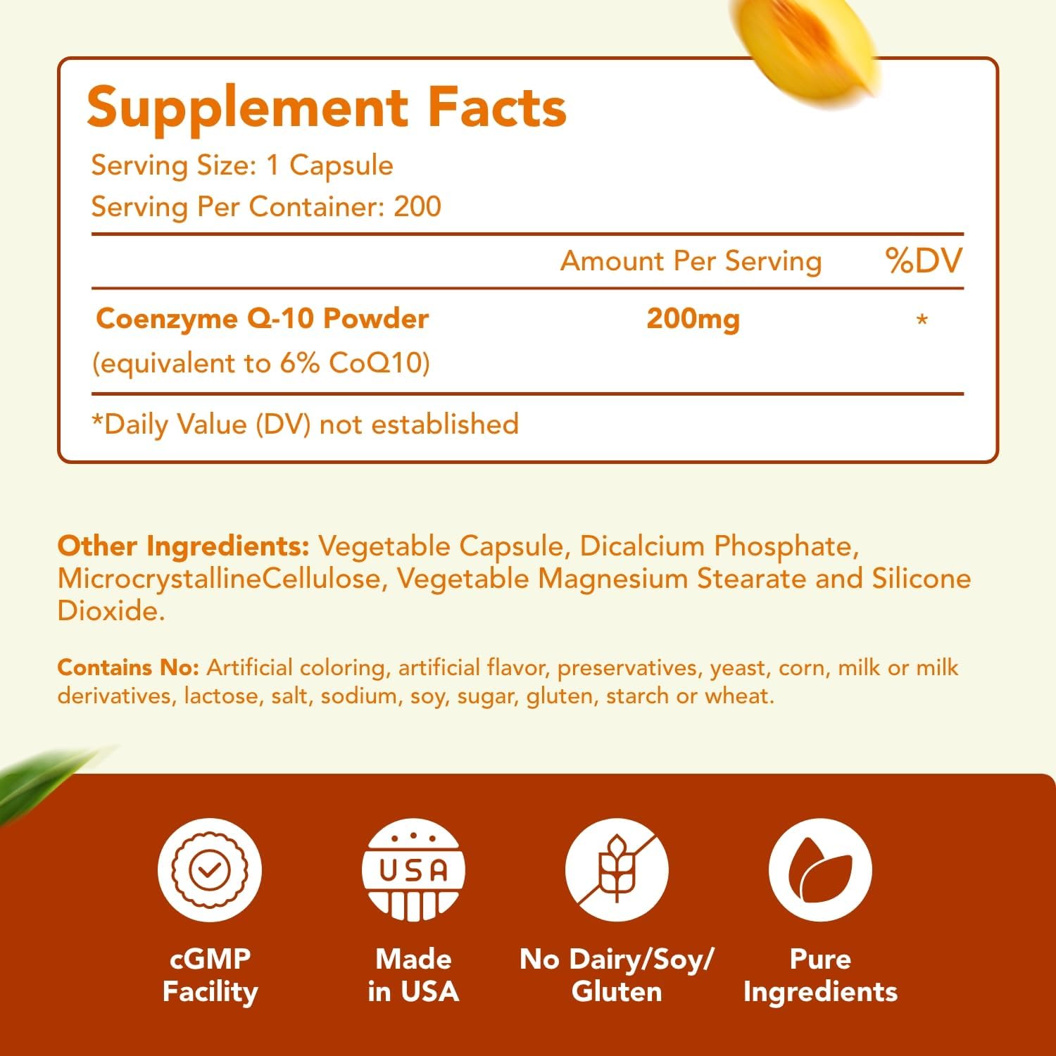 Healthy Way CoQ10 Supplement, Antioxidant Support for Heart Health & Energy, 200mg, 200 Capsules