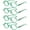 4 Pairs of Green, variant on 4 Pairs of Fashion Clear Frame Reading Glasses Personality Retro Featured Spring Hinge Square 40mm Round Plastic Readers +2.50