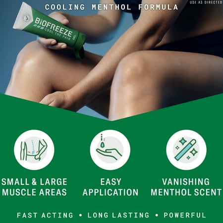 Biofreeze Menthol Pain Relieving Gel 4 FL OZ Tube For Pain Relief Associated With Sore Muscles, Arthritis, Simple Backaches, And Joint Pain, Pack Of 3 (Packaging May Vary)