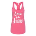 thumbnail image 2 of Wild Bobby Love Like Jesus Inspirational/Christian Women Racerback Tank Top, Hot Pink, Large, 2 of 5