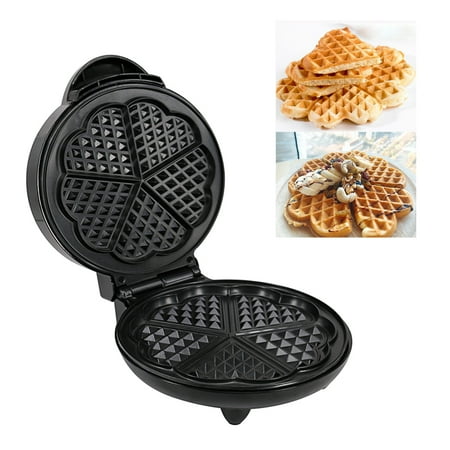 

walmeck 1000W Waffle Maker 5 Heart-Shaped Waffles Electric Waffler Griddle Iron