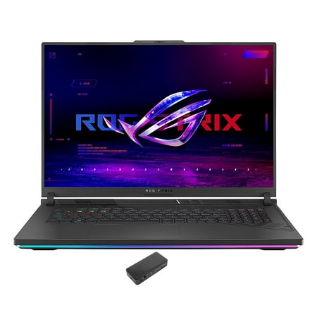 ASUS ROG Strix G18 Gaming Laptop (Intel i9-13980HX 24-Core, 18in 240 Hz Wide QXGA (2560x1600), GeForce RTX 4070, 64GB DDR5 5600MHz RAM, 2TB PCIe SSD, Backlit KB, Wifi, Win 11 Home) with USB-C Dock