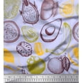 thumbnail image 1 of Soimoi Blue Poly Georgette Fabric Mix Fruits Decor Fabric Printed Yard 42 Inch Wide, 1 of 3