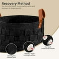 thumbnail image 3 of Laundry Basket 20" x20 " x11.8 ", Large Round Blanket Basket with Leather Handle, Felt Storage Basket for Living Room, Nursery, Dog Toys-Dark Gray, 3 of 7