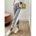 thumbnail image 4 of Women's Waist Tie Tapered Pants, Side Stripe Cropped Trousers with Pockets for Everyday, Casual, Gym & Athleisure Wear, 4 of 4