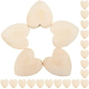 100 Pcs Garland Jewlery Romantic Wooden Bead Jewelry Beads Valentine' Day Heart Beads Wood Heart Punch Beads
