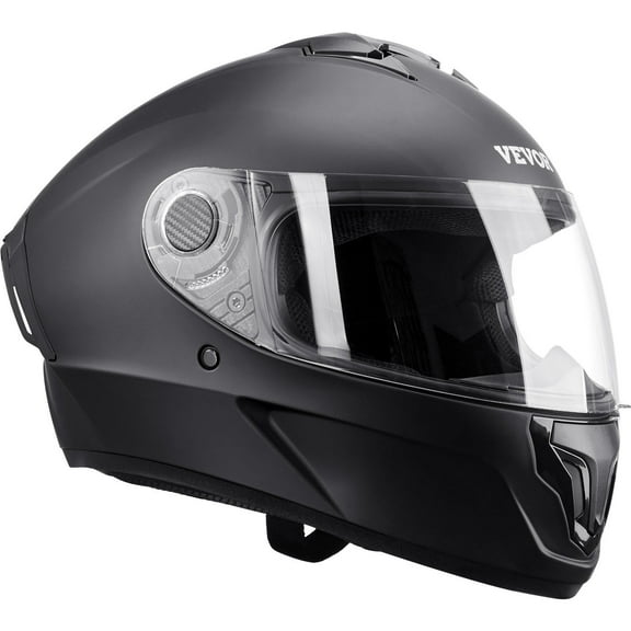 Motorcycle Helmet Full Face Adult Motocross Dirt Bike Helmet with Tinted Clear Dual Visor Detachable Liner DOT Approved Matte Black M
