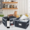 thumbnail image 2 of 2 pack  Wine Glass Organizers with Dividers for 12 Stemmed Crystal Glassware Organizers or China Crystal Glassware Organizers (15" x 12" x 10") - Gray, 2 of 5
