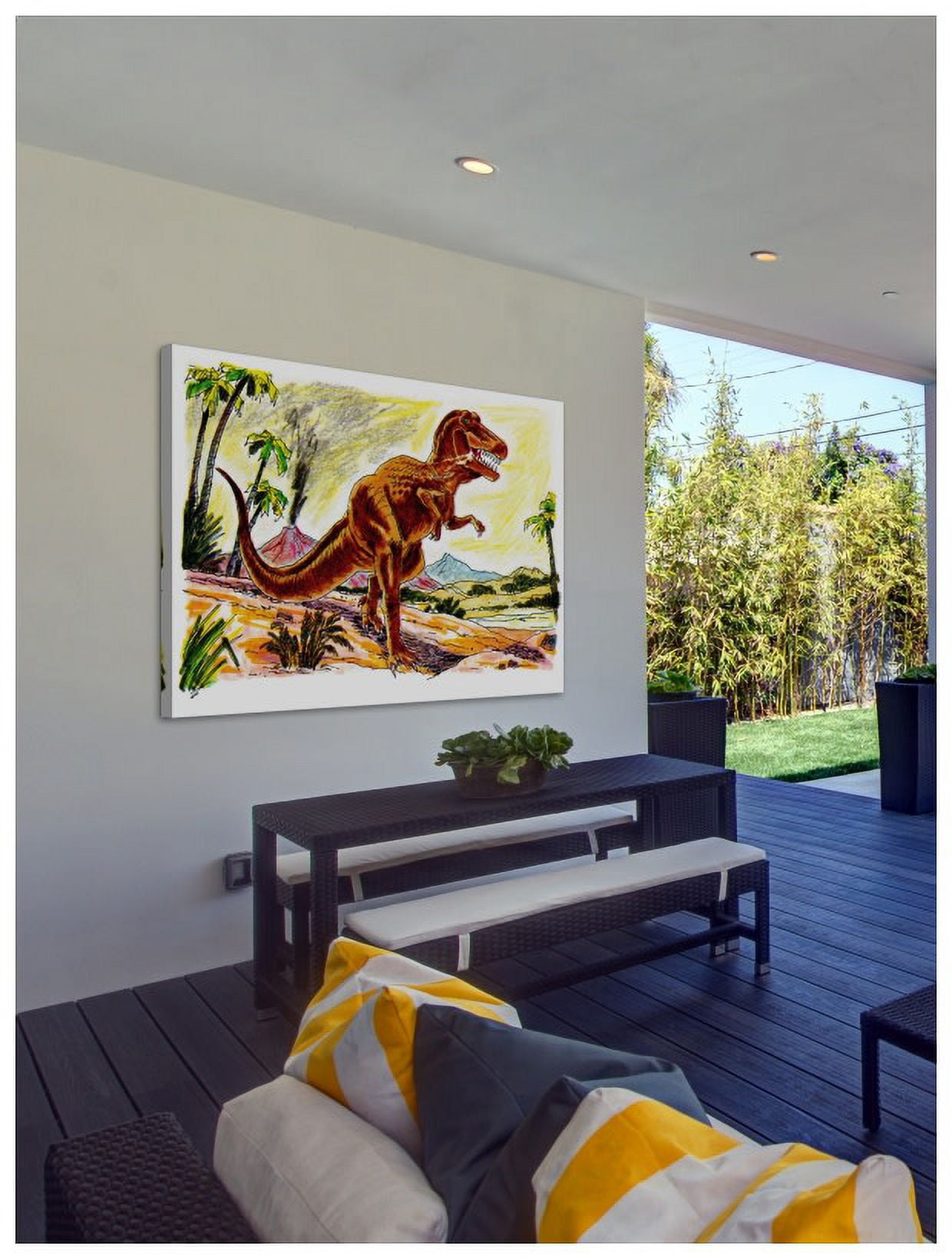 "Angry Tyrannosaur" by Curtis Painting Print on Canvas