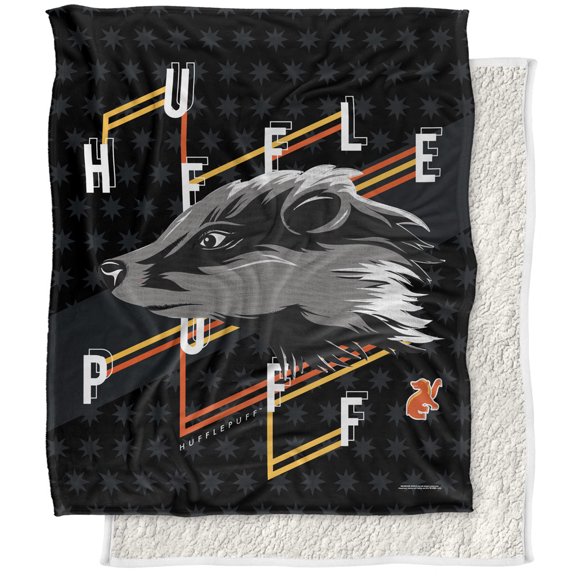 Harry Potter Blanket, 50"x60" Harry Potter Neo Industries Hufflepuff Silky Touch Sherpa Back Super Soft Throw Blanket