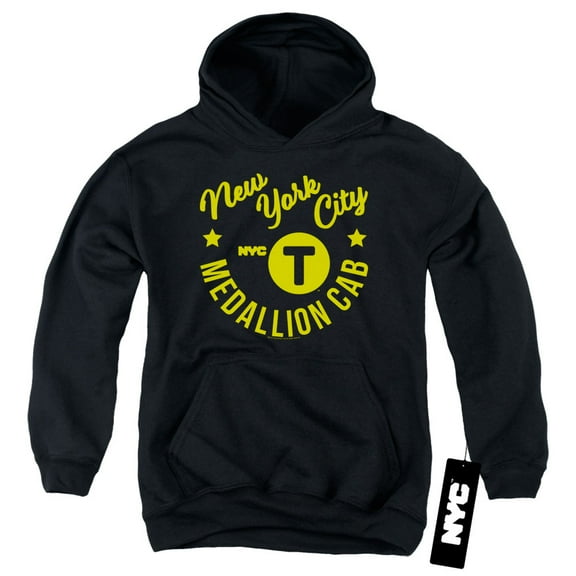 New York City Nyc Hipster Taxi Tee Youth Pullover Hoodie Sweatshirt Black