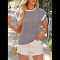 thumbnail image 4 of Camisetas de Corta para Mujer, Color Gris, Talla XL, 4 of 7