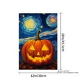 thumbnail image 4 of JOOCAR Starry Night Pumpkin Linen Garden Flag for Fall Autumn Home Outdoor Garden Yard Door Decor 12x18 inch, 4 of 5