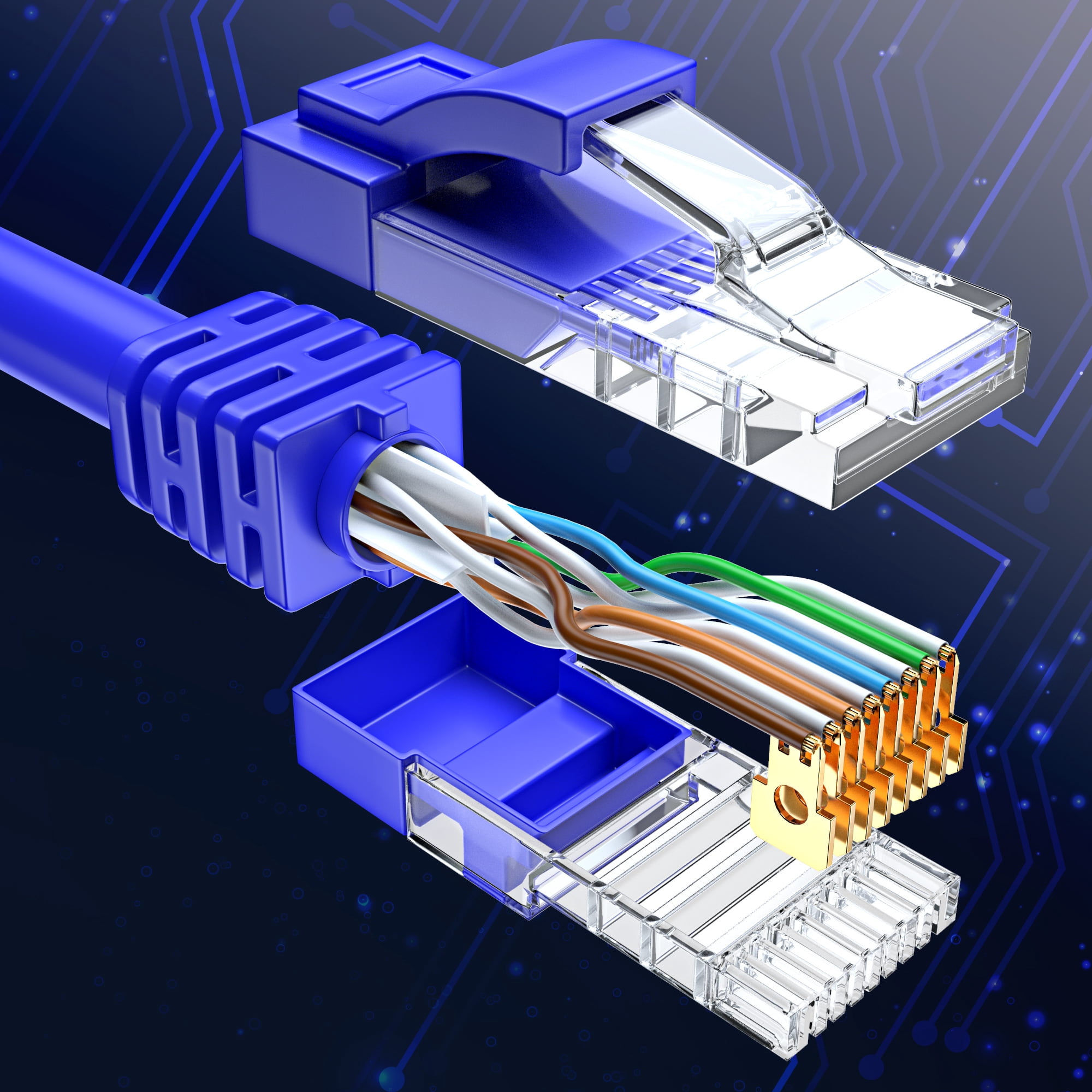 Cat 6 Ethernet Cable 40 Ft, 100% Pure Copper, Cat6 Cable LAN Cable, Internet Cable, Patch Cable and Network Cable - UTP (Blue) 40 Feet