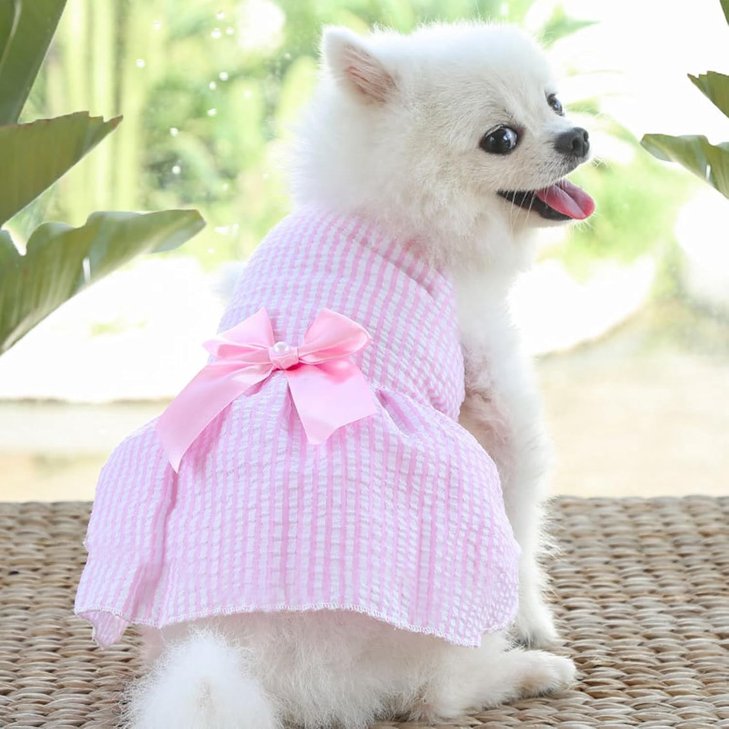 XiHAMA Dog Dresses, Fashion Pet Dog Clothes, Striped Mesh Puppy Dogs Princess Dresses