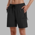 thumbnail image 2 of IWRICH Women's Hiking Cargo Shorts Quick Dry Lightweight Summer Shorts for Women Athletic Golf Zipper Pockets Black XXXL, 2 of 6