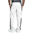 thumbnail image 3 of Grey Sweatpants Men Sweatpants Zipper Pockets Mens Cargo Mens Drawstring Elastic Waist Baggy Sweatpants Men's Loose Fit Sweat Pants Grey Cargo Sweats, 3 of 5