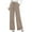 Khaki, variant on Women's Wide Leg Pants Fall Elastic High Waisted Knit Casual Lounge Palazzo Pant Trousers with Pockets