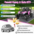 thumbnail image 4 of Funcid 24V Ride on Toys Ride on Cars with Remote Control, Electric Car for Kids, Power Car Wheels, UTV w/ 2*200W Motors, Bluetooth, Music, Lights, 3 Speeds, Battery Indicator, Pink, 4 of 9