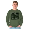thumbnail image 3 of Mechanic Cant Fix Stupid Rude Honest Men's Big & Tall Crewneck Sweatshirt Brisco Brands 3X, 3 of 4