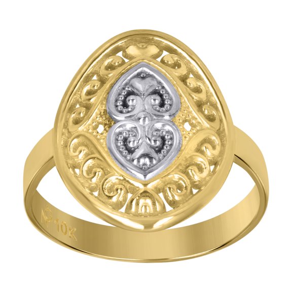 10kt Real Two-Tone Gold Womens Fashion Rings