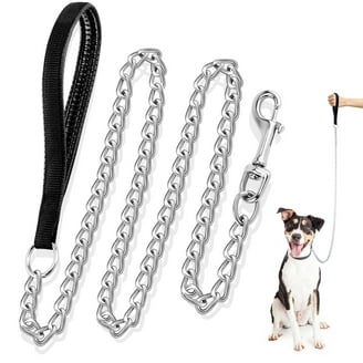 HEQUSIGNS Heavy Duty Metal Dog Leash Chain, Chew Proof with Padded