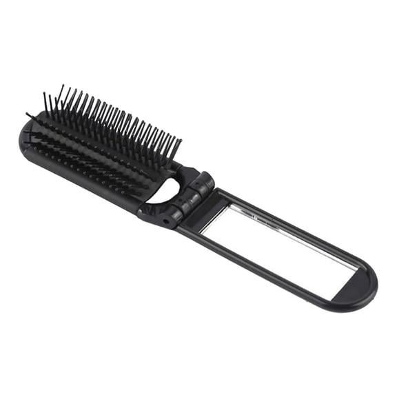 Folding Compact Hair Brush for Smooth Static Detangling and Portable Travel Styling Care