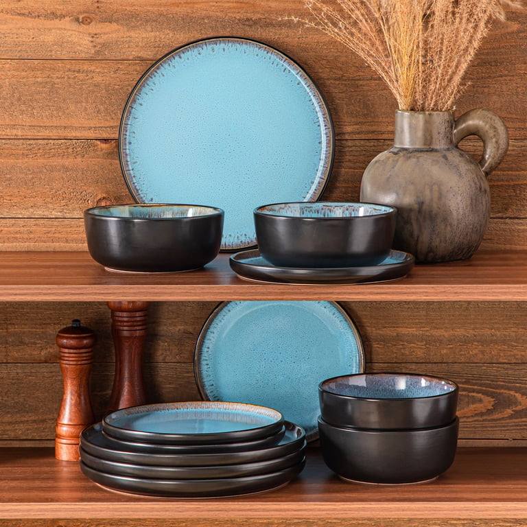 Vancasso 12-Piece Dinnerware Set, Reactive Glaze Blue photo 8
