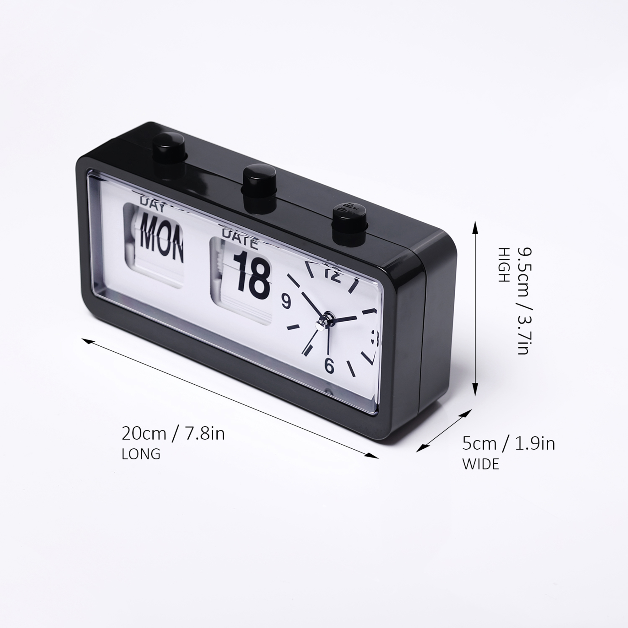 Unique Bargains Silent Non Tick Clock Black 7.8"L x 1.9"W x 3.7"H