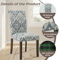 thumbnail image 4 of Mid-Century Fabric Dining Chairs Set of 6 with Nailhead Detail and Wooden Legs, Upholstered Side Chairs for Kitchen and Dining Room – Blue/White Flower, 4 of 6