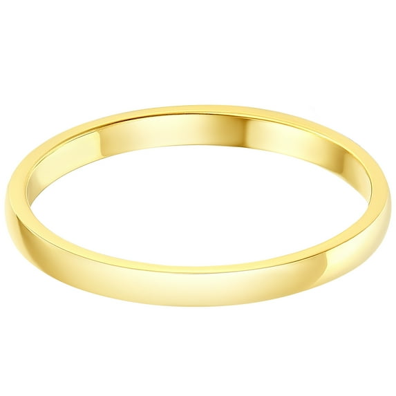 Ioka - 14k Solid Yellow Gold 2mm Plain Standard Classic Fit Traditional Wedding Band Ring - size 8