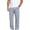 thumbnail image 4 of Afuyipoi Mens Track Pants Summer Ice Silk Draped Solid Color Casual Straight Leg Thin Breathable Quick Dry Sports Trousers Size M-4XL Gray Size L, 4 of 5