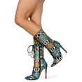 thumbnail image 6 of Women Pointed Toe Lace Up Mid Calf Heel Boot 19556, 6 of 6