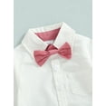 thumbnail image 5 of Qiylii Baby Boy Shirt Romper + Pants + Bow Tie + Adjustable Straps, Elastic Waist Gentleman Style Spring Clothing,0-3Years, 5 of 9